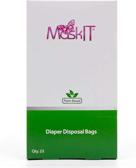 MaskIT Diaper Disposal Bags | Eliminate Odor With Our Patented Odor Blocking Diaper Disposal Bags | Fits All Baby Diapers and Most Adult Diaper Sizes | Plant-Based, Made in the USA, Woman Owned