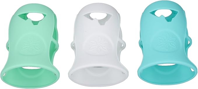 240ml Glass Baby Bottles Silicone Sleeve, Shatter Proof Bottle Cover with Anti Flowing, Insulate Warmers, Cute Design for Glass 8 oz Series, Deformation (White+Light