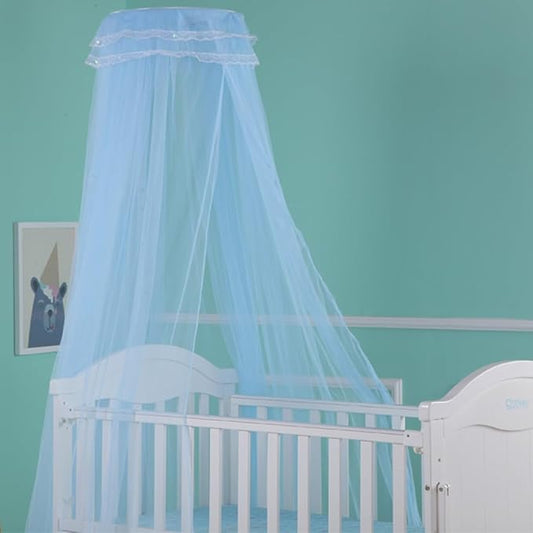 Crib Mosquito Net Baby Bed Dome Cots Mosquito Netting Toddler Bed Crib Dome Canopy Netting Hanging Bed Cover Net Mosquito Bar Frame Palace-Style Crib Bedding Set (Stand Not Included)
