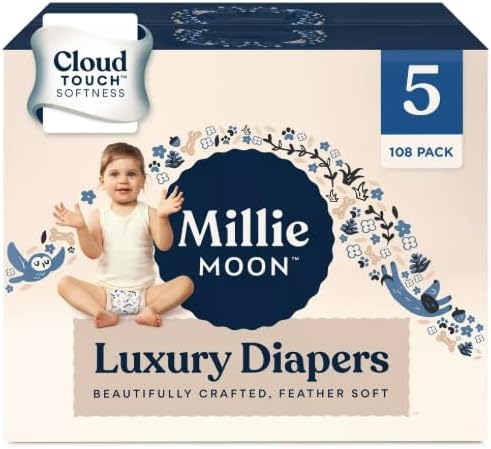 Millie Moon Luxury Diapers, Size 5, 108 Count (Pack of 1)