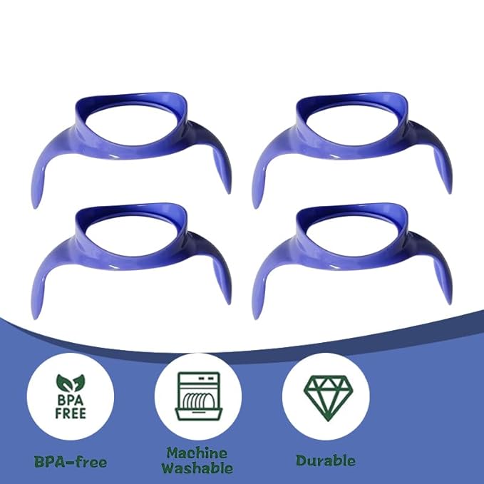 Baby Bottle Handles Compatible with Lansinoh Baby Bottles, Compatible Ergonomic Lansinoh Bottle Holder for Newborn, 4 Pack, Purple