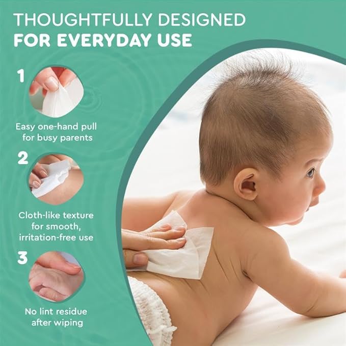 Water Based Baby Wipes, 99.9% Purified Water, Unscented & Gentle for Sensitive Skin, Plastic-Free, 9 Packs (60 Wipes Each) – Safe for Newborns & Toddlers