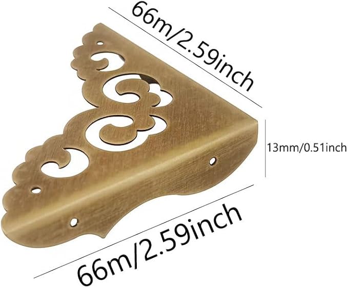 Metal Corner Protectors Set of 4, Vintage Decorative Corner Protector for Antique Wooden Chests, Tables, Desks, Boxes, Edge Protection, Hollowed Out Flower Corner Guards for Decor Furniture (Bronze)