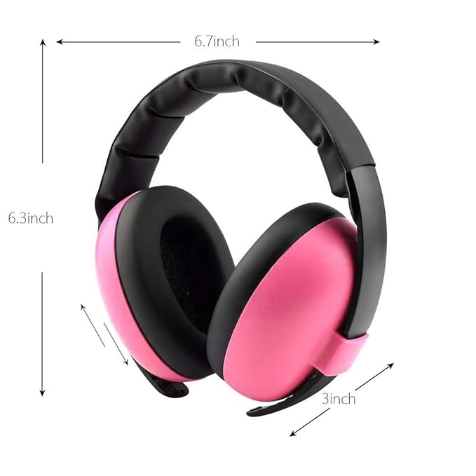 Baby Ear Protection Noise Cancelling Headphones for Kids Noise Reduction Hearing Protection Earmuffs for 0-3 Years Babies, Toddlers, Infant (Redrose)