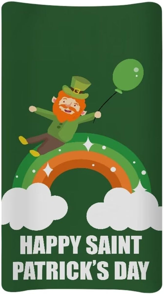 Man Rainbow Changing Pad Cover Soft Diaper Changing Mat Cover for Baby Stretchy Universal Tray Table Mat St. Patrick's Day Table Sheets