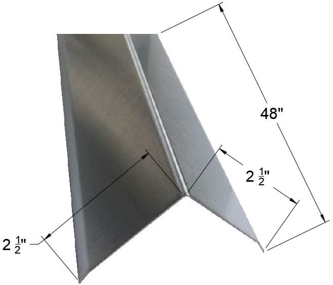 Brushed 304 Stainless Steel Corner Guards, 48" Wall Protectors, 20ga & 16ga, Available in 1/2" to 4", Multi-Pack Options (1, 2, 5, or 10) (2, 2 1/2 x 2 1/2, 20ga, with Hug Edges)