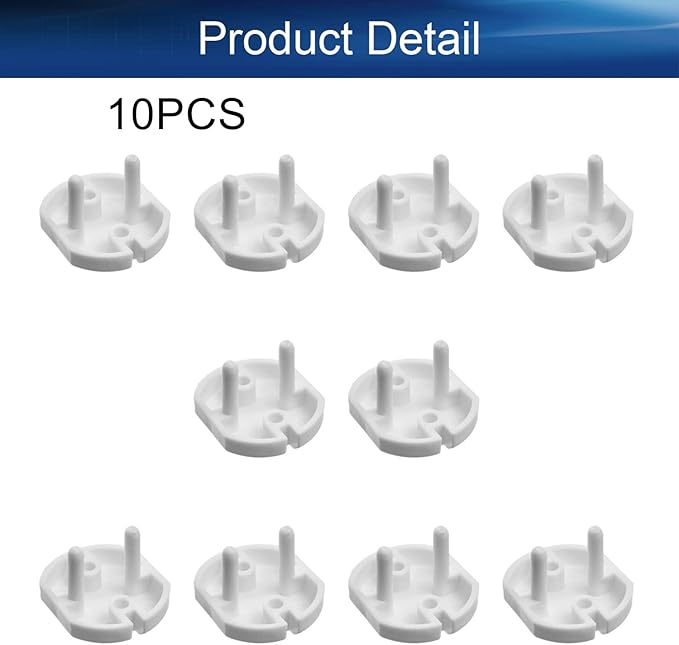Heyiarbeit 10pcs Outlet Covers Child Proof Plug Cover Electrical Protector Safety Caps for Home Office Electrical Outlets Child Safety Socket Cover 2 Holes White