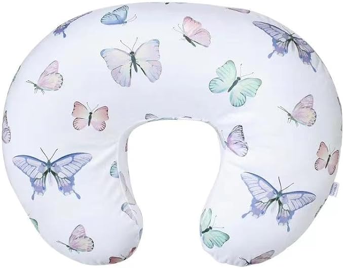 Minky Nursing Pillow Cover Breast Feeding Pillow Cover Slipcover U Shape for Baby Boy Girl,Cover Only(Butterfly)