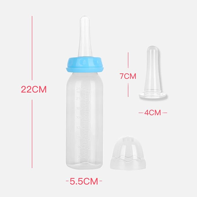 Adult Bottle with Big Sized Pacifier Set 8 oz (Blue)