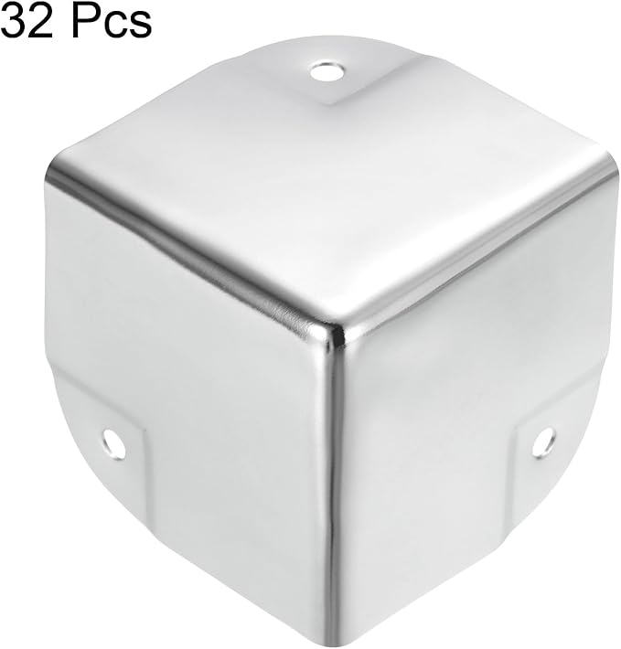 uxcell Metal Box Corner Protectors Box Edge Guard Protector 50 x 50 x 50mm Silver Tone 32pcs for Table Corners and Desk Corners