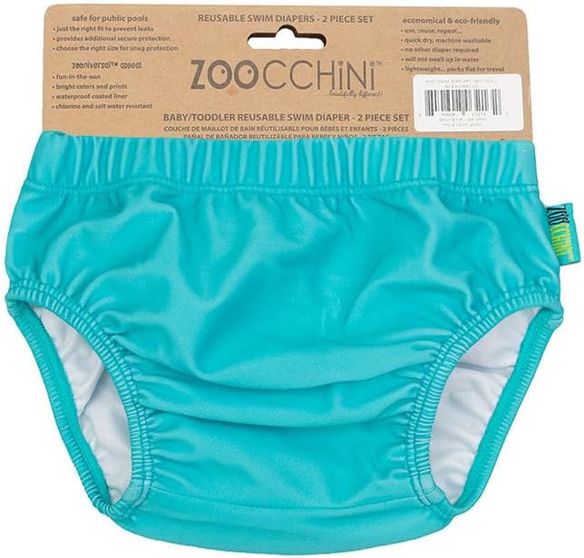 ZOOCCHINI Baby & Toddler Pack of 2 Reusable Swim Diapers – Waterproof with UPF 50+ Sun Protection, Chlorine & Salt Water Resistant, Leakproof Design, Seal - 12-24 Months