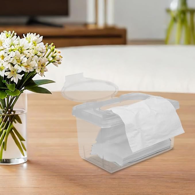 Alipis Baby Wipe Dispenser Box with Lid Refillable Plastic Wipe Holder for Nursery Bathroom Home Keeps Wipes Moist Clean Easy One-Handed Use