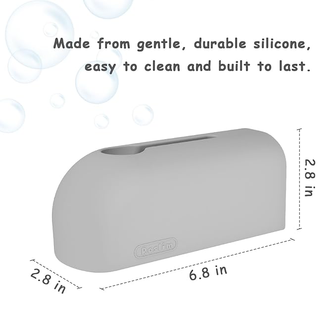 Bathtub Faucet Cover, Soft Silicone Bath Faucet Cover for Kids, Bath Spout Cover for Tub, Faucet Covers for Bathtub Safety, Toddler Bath Tub Water Spout Cover, Universal Fit (Grey)