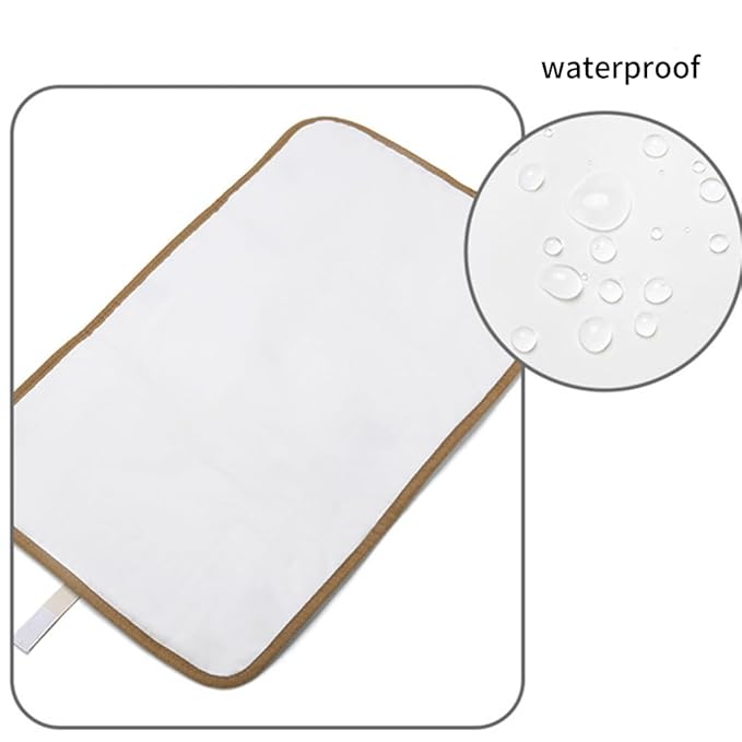Portable Baby Changing Pad Foldable & Water Proofing Mat Built-in Mesh Pocket for Newborns and Parents During Travel (Tulip)