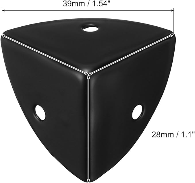 uxcell 8 Pcs Decorative Box Corner Cover, 28mm Metal Edge Guard, Furniture Corner Edges Protector with Screws, Black