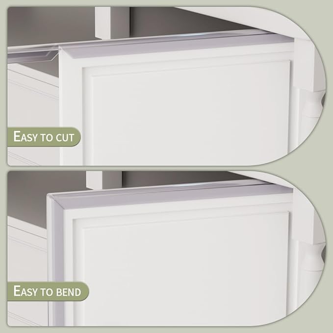 10 Pcs Cabinet Protector Edge Guard - 3/4" Thick Slip-On Plastic Edge Guard, Edge Protectors for Kitchen, Drawer Fronts, Desks and Shelves, 16.5" Length-Clear