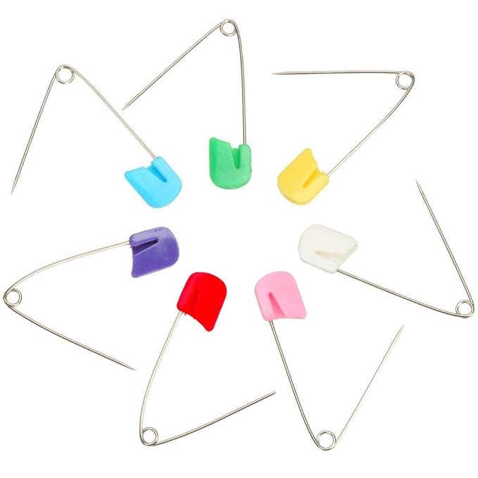 Plastic Head Baby Safety Pin Diaper Pins 1.5inch Cloth Nappy Safety Pins,Pack of 100 (Yellow)