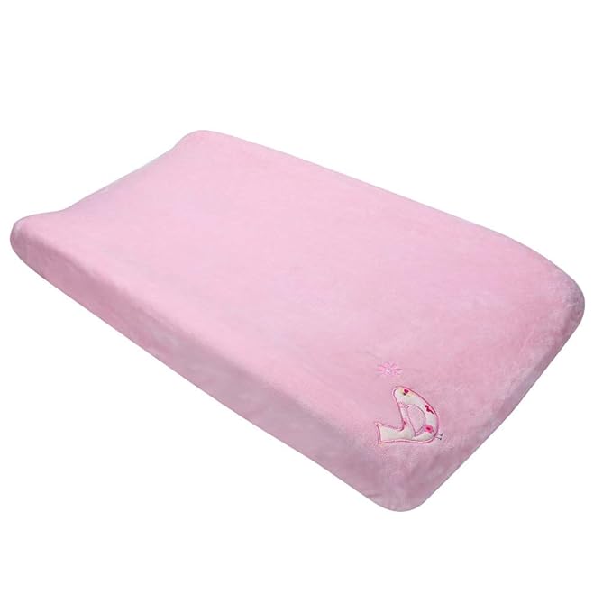 1 PC Soft Plush Pink Embroidery Bird Nursery Diaper Changing Table Cover Sheet Baby Girl Baby Boy Diaper Changing Pad Cover Sheet 1PC (Pink Birds)