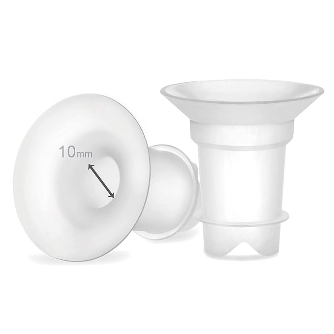 Maymom Flange Insert 10 mm Compatible with Medela and Spectra 24 mm Shields/Flanges. Use with Medela Freestyle and Momocozy S9/S11/S12 to Reduce Nipple Tunnel Down to 10 mm; Fit Momcozy 24 mm Cup.