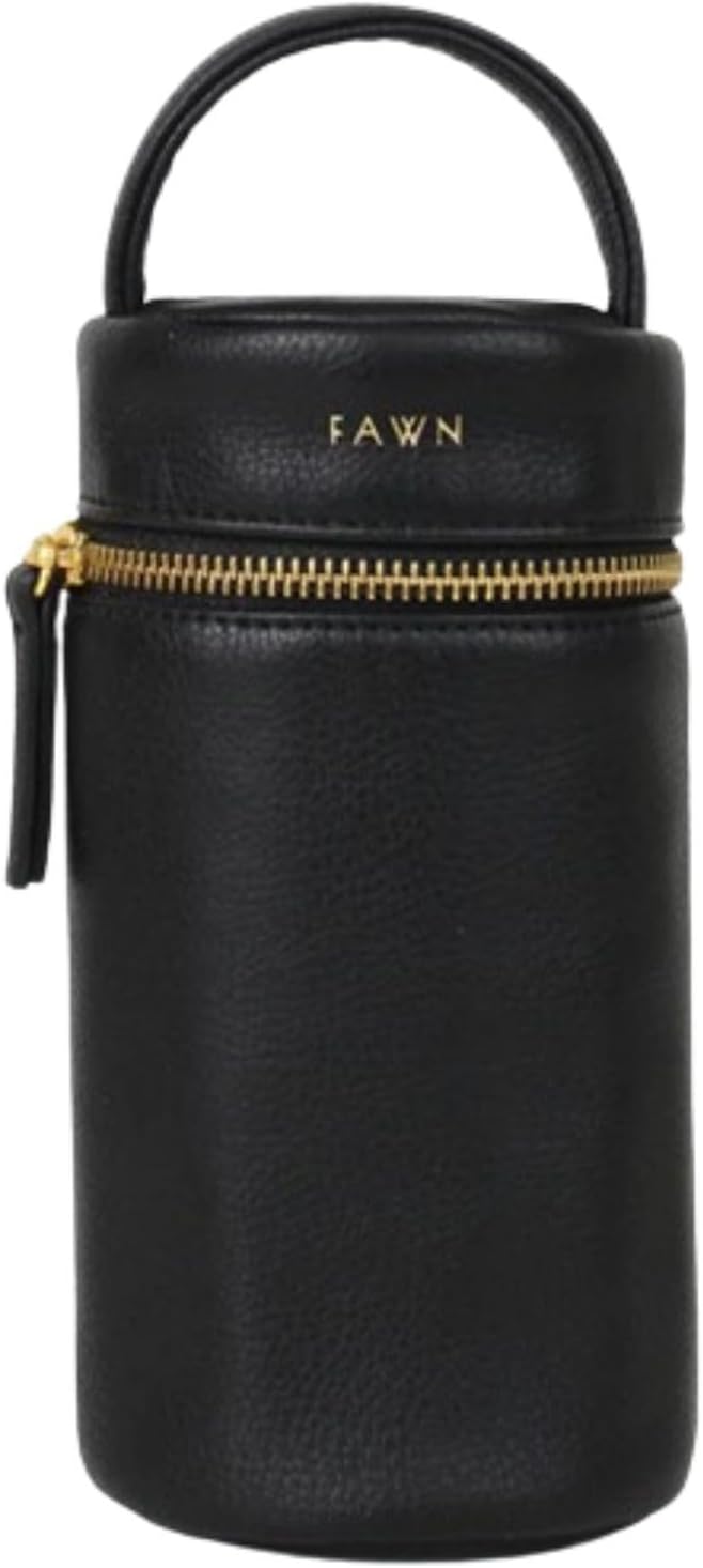 FAWN DESIGN The Bottle Bag, Insulated Bottle Bag for Daycare, Travel and More, Premium Matte Faux Leather Insulated Bag, Cooler Bag Fits Most Standard Bottle Sizes, 4x3.5x7.5 inches