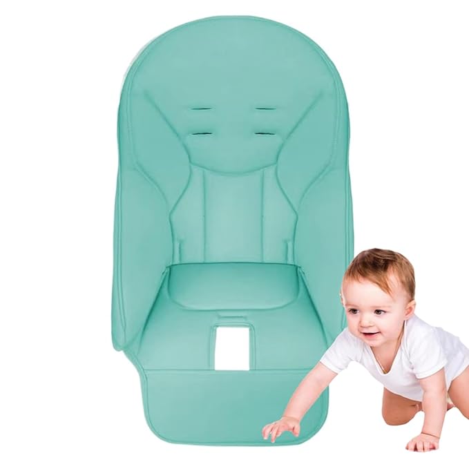 Baby High Chair Cover Replacement | PU Leather Dining Chair Cover with Soft Cushion Seat, Easy to Install High Chair Covers for Baby and Toddler, High Chair Cover Replacement (Light Green)
