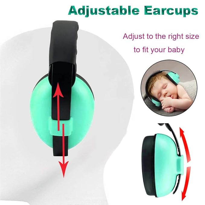 Noise Cancelling Headphones for Kids, Babies Ear Protection Earmuffs Noise Reduction for 0-3 Years Babies, Toddlers, Infant (Mint Green)