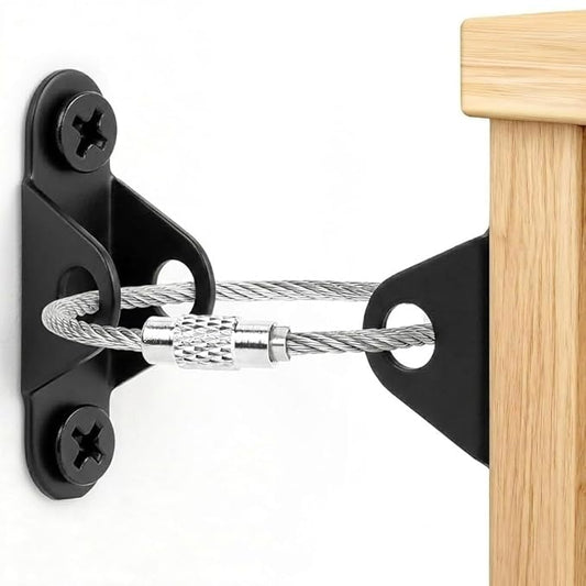 6-Pack Furniture Anchors for Baby Proofing, Anti Tip Straps Safety Kit to Prevent Dresser, Bookshelf, Cabinet from Tipping Over for Child & Pet Safety (Black)