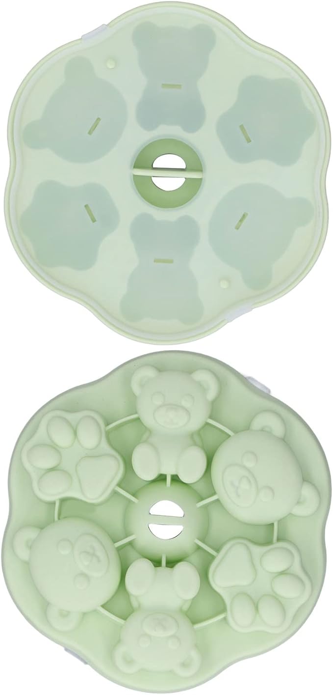 Jelly, Food Grade Silicone, Making Baby Food, ,for Pudding, Cake, Cat Cube Pudding Kitchen with Lid for Home(Green)