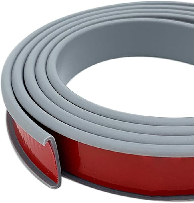 U Shape Edge Banding, Fit 1/2 inch Edge, Plywood Edge Protector, Self-Adhesive Edge Trim for Veneer, Furniture, Cabinets, Countertop, Shelves, Table, Marble; Gray, 20Ft