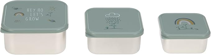 LÄSSIG Garden Explorer Snack Box Set of 3 Stainless Steel