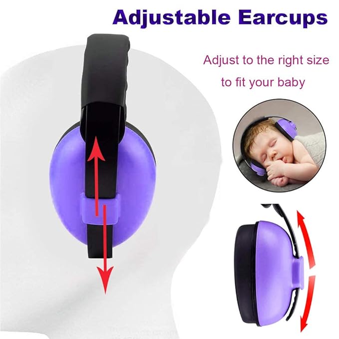 Noise Cancelling Headphones for Kids, Babies Ear Protection Earmuffs Noise Reduction for 0-3 Years Babies, Toddlers, Infant (Purple)