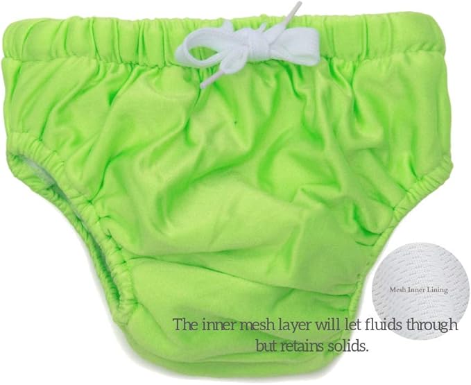 KaWaii Baby Reusable Swim Diaper Training Pant, Large - Neon Green
