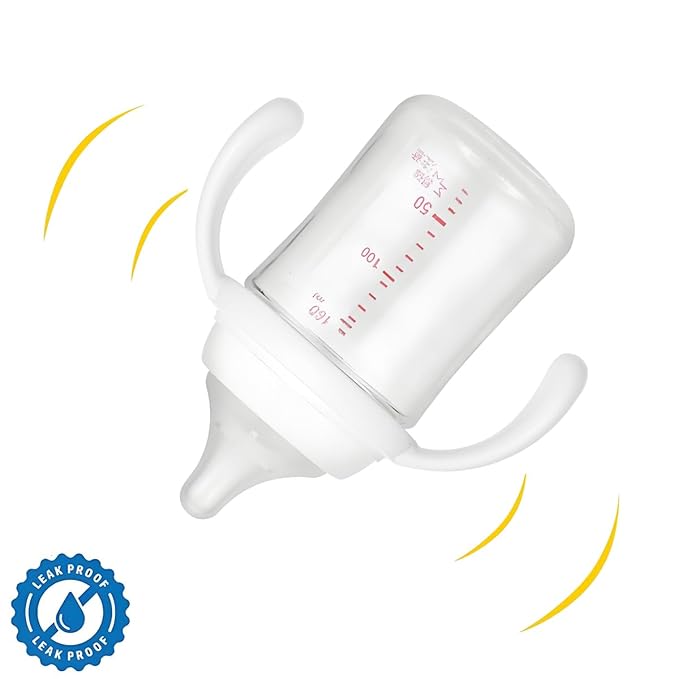 Baby Bottle Handles Compatible with Pigeon Nursing Bottles and Silicone Coating Glass Bottles, 4 Count