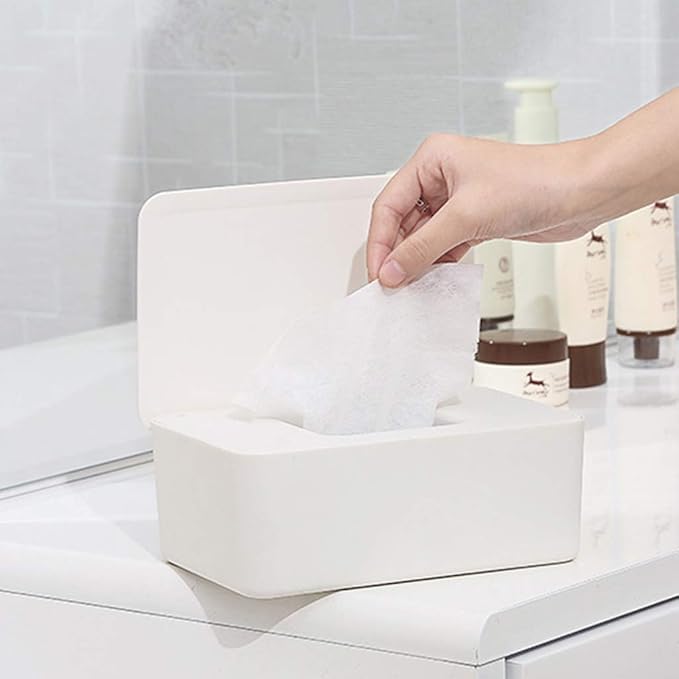 Wipes Holder with Lid, Wet Wipe Dispenser, Tissue Box Case for Home Stores