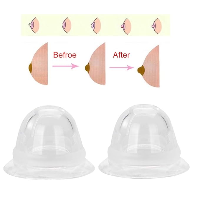 Nipple Sucker, 1 Pair/Box Food-Grade Silicone Breastfeeding Aid Women Flat and Inverted Nipples Former Enlager Corrector