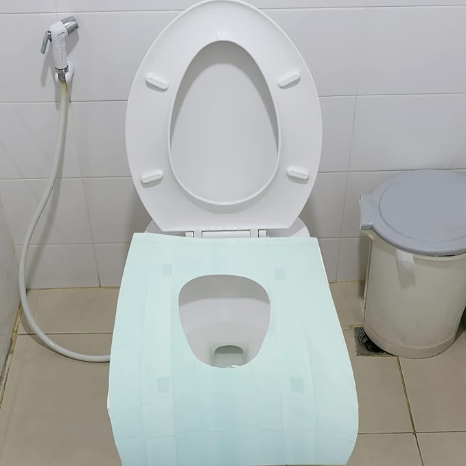 GLEAVI 50pcs Disposable Toilet Seat Covers Travel-Friendly Pads for Public Restrooms Portable for Home Outdoors