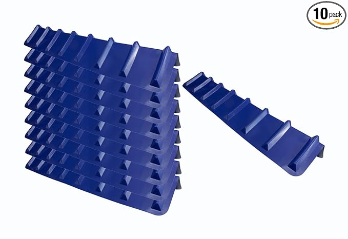Mytee Products 8"x8"x48" Blue Flatbed Corner Protector - V Shaped Edge Guard for Tie-Down Winch & Ratchet Straps - Plastic Corner Protector for Flatbed Trailer Cargo Load (10 Pack)