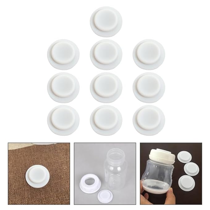 TOYANDONA 10Pcs Silicone Replacement Gaskets for Milk Storage Bottles Leak-Proof Seal Rings Flexible High-Temperature Resistant Pads for Standard Bottle Mouths