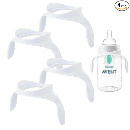 Baby Bottle Handles Compatible with Philips Avent Anti-Colic and AirFree Vent Baby Bottles, Compatible Avent Bottle Holder,4 Count (White)