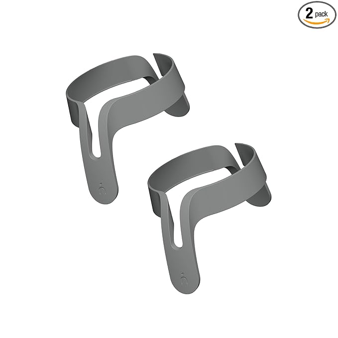 Nanobebe Flexy Bottle Handles, Easy-Grip Ergonomic Handles, Transitional Sippy Cup Handles 2-Pack, Grey