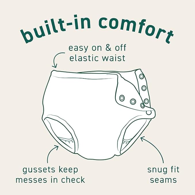green sprouts Reusable Snap Swim Diaper, New White, 6 Months