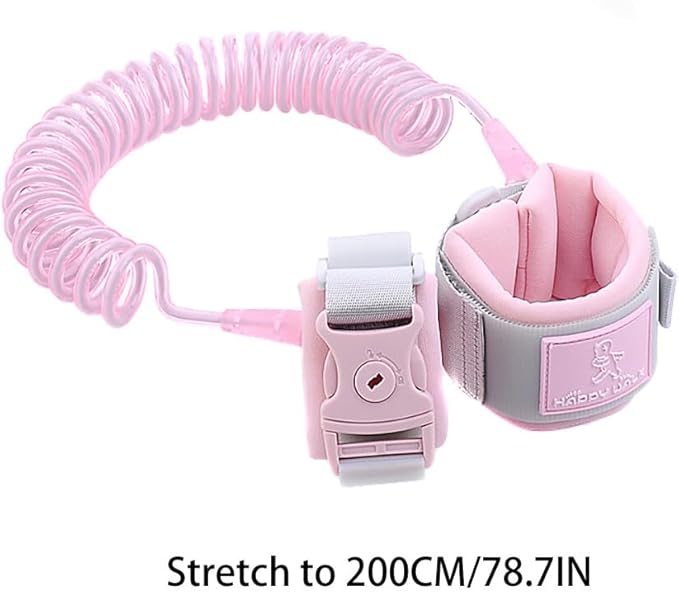 Anti Lost Wrist Link, 2M Toddler Leash with Lock Buckle & Adjustable Bracelet, Anti Lost Wrist Strap for Toddlers, Babies, Kids, Children, Boys, Girls, and Adults
