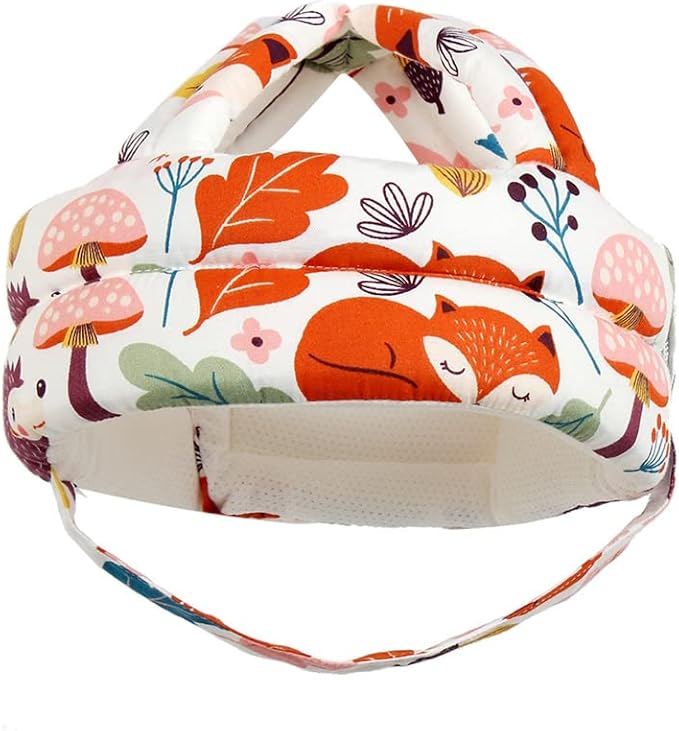 Surakey Toddler Walking Helmet, Baby Infant Anti-Bumping Bumper Protect Hat Safety Helmet Adjustable Breathable, Kids Anti-Fall Cushion Cap for Walking Running Playing Crawling (White)