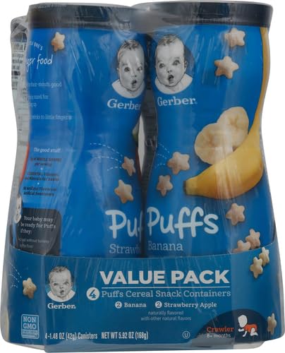 Gerber Puffs Banana & Strawberry Apple, 1.48 Ounce (Pack of 8)