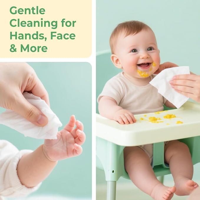 PURDOUX TM Hand and Face Wipes for Babies and Children 120 Wipes (12 Packs of 10)
