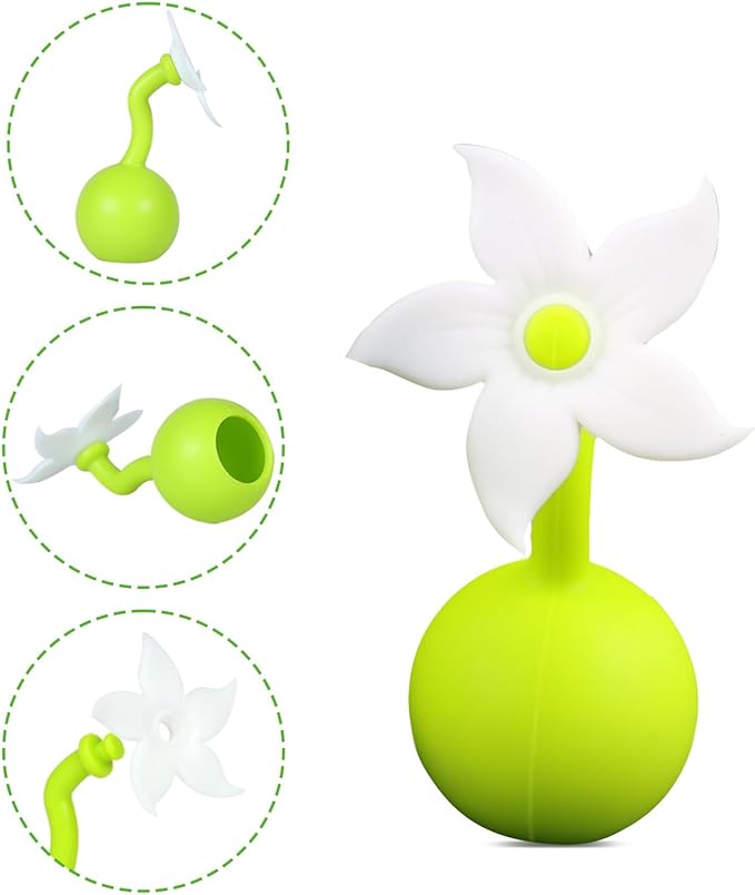 haakaa Flower Stopper Breastpump Stopper Manual Breast Pump Silicone Flower Stopper 100% Food Grade Silicone BPA PVC and Phthalate Free 1 pc, White