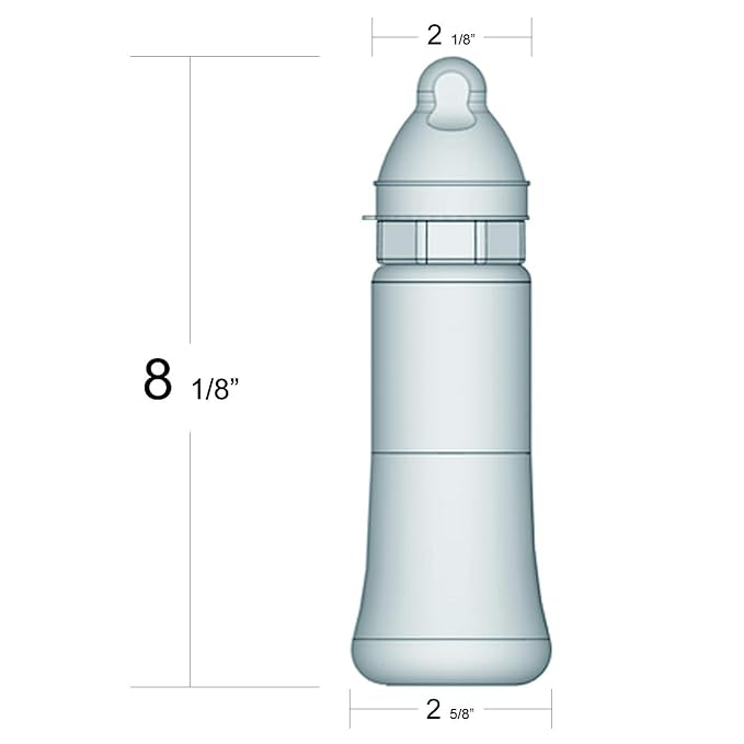 Made in USA aMACEing Zero Leak Leak Resistant Baby Bottle with Anti-Colic Vent and Variable Flow, 10oz (Yellow)
