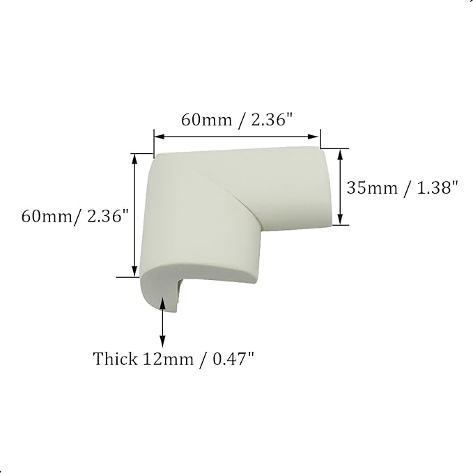 4 Pack Soft Foam Baby Proofing Corner Guards & Edge Protectors, Pre-Taped Table Corner Protector, Children Safety Furniture Desk Bumper, Cushion for Sharp Corners, L Type,White