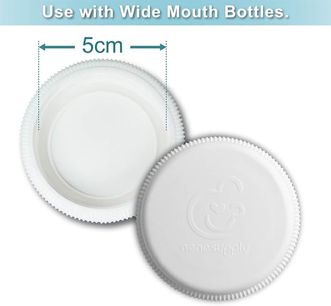 Nenesupply Travel Bottle Caps Lids Compatible with Nenesupply Bottle Spectra Bottles Avent Bottles Wide Mouth One-Piece Cap for Breastmilk Storage and Collection Leak Proof with Sealing Ring