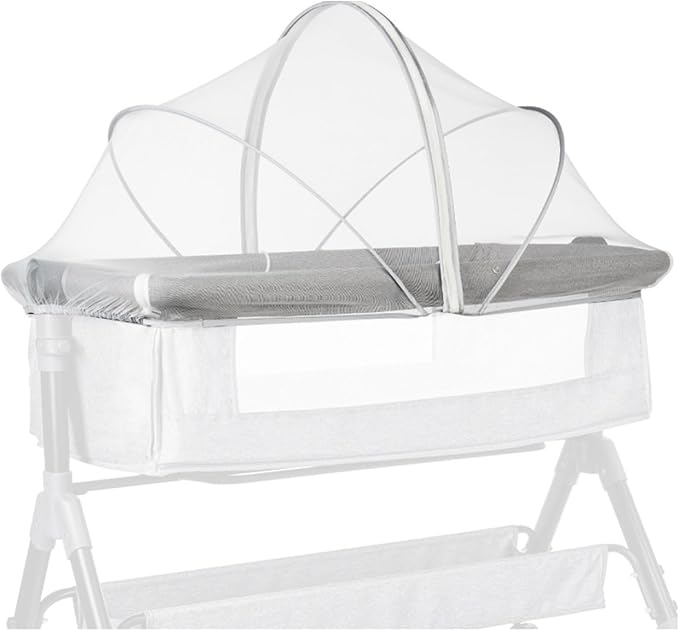 PandaEar Bassinet Mosquito Net Cover, Universal Breathable Mesh Canopy with 2-Way Zipper & High-Elasticity Support, Infant Crib Tent Fits Most Mini Cribs, Bedside Sleepers & Playpens